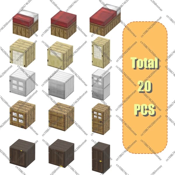 Magnetiske byggeklodser sæt til børn 3+ - Mine World Magnet Cube Stabling Construction Legetøj DoorAndBed-20PCS