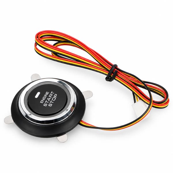 Bilstyling 12V Starter Starterkontakt Universal Auto Udskiftning Auto Bilmotor Start Stop Trykknap Nøglefri black