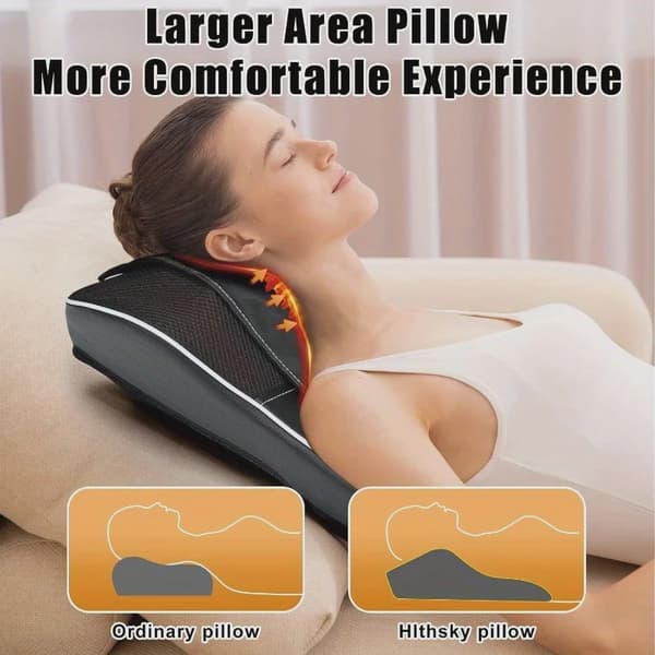 Jinkairui Elektrisk Shiatsu Massagekudde Nackkrockkudde Traktion Kroppsmassage Bil med Värme- och Vibrationsfunktion basic Plug Type EU Plug