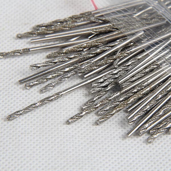 10-delt 0,8-3 mm diamantbelagt spiralborsæt HSS-spids massive bits til jadebearbejdning 0.8 mm  10 pcs  Round shank