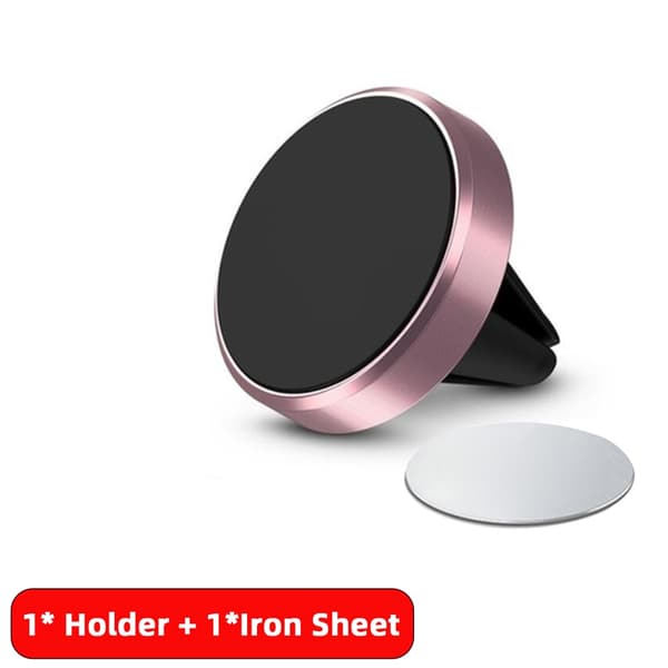 Universal Magnetisk Bilholder Luftventilmontering til iPhone Samsung Xiaomi Rose Gold