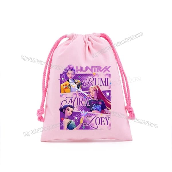 KPop Demon Hunter Drawstring Bag - Barnfest godispåse för roliga evenemang LMNT135