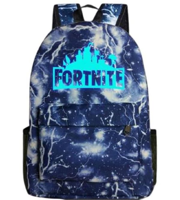 Fortnite ryggsäck Night Luminous Skola Väskor  lyser i mörkret Blue Thunder Blue