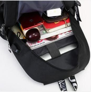 Fortnite Backpack - Waterproof School Bag with USB and Headphone Jack Black