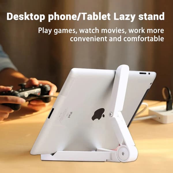 Universal foldbar tabletholder, bærbar plastholder til iPad Air Pro og mobiltelefoner black