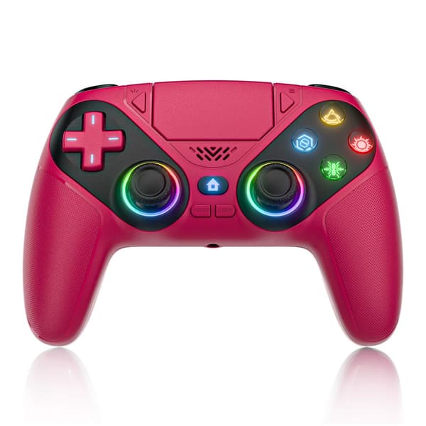 Controller til Playstion5/PS5 Pro/Slim/PC Gamepads Trådløs med RGB Hall-effekt Turbo Vibration Programmerbar Knap Spil Joystick Red