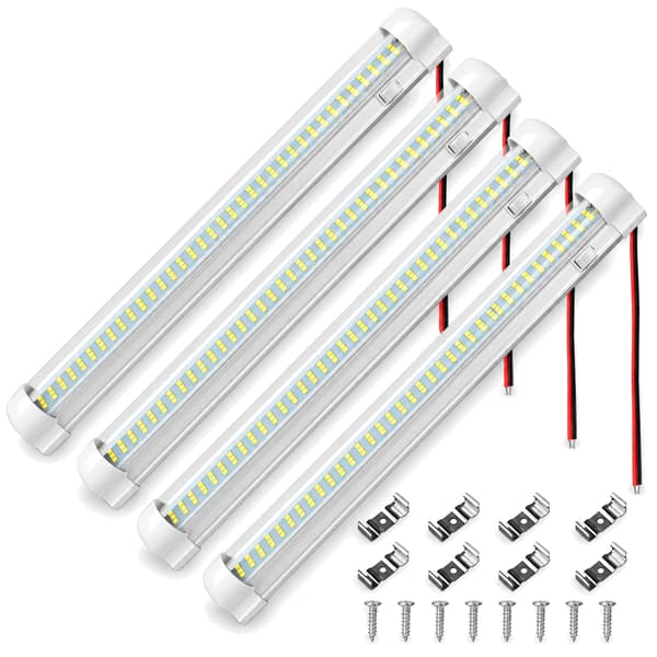 4 stk. LED-lys 12v campingbil campingvogn campingvogn lys autocamper varevogn autocamper tilbehør 72 LED-lampe 12v campingvogn LED-lys campingvogn 4PCS