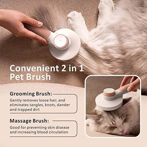 Selvrensende Slicker Brush til hunde og katte fjerner underulden Pink