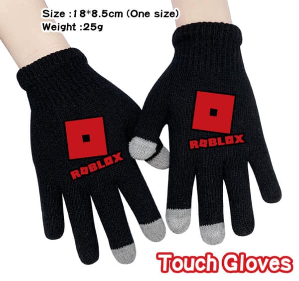Roblox -neulotut käsineet kosketustoiminnolla Black Model 4