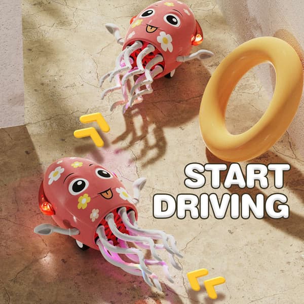 Luminous Dancing Octopus Fidget Toy - Interaktiv stresslindring for børn og voksne Light red