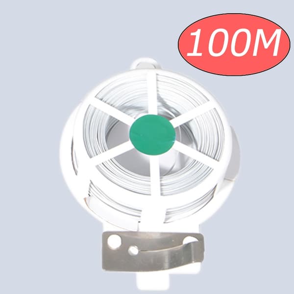 1 stk. 50/100 m hvid multifunktionel robust haveplantebinder med belagt tråd 100M Size 5Pcs