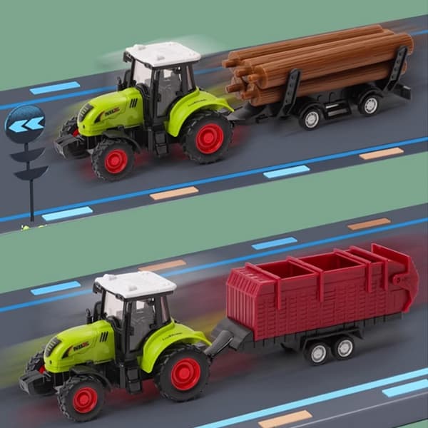 Landbrugstraktorbillegetøj Pull-back-legetøjsmodel Simulering af høstkøretøj Tidlig uddannelsesgaver til drenge og børn Traktorbilgaver 706-25D-2