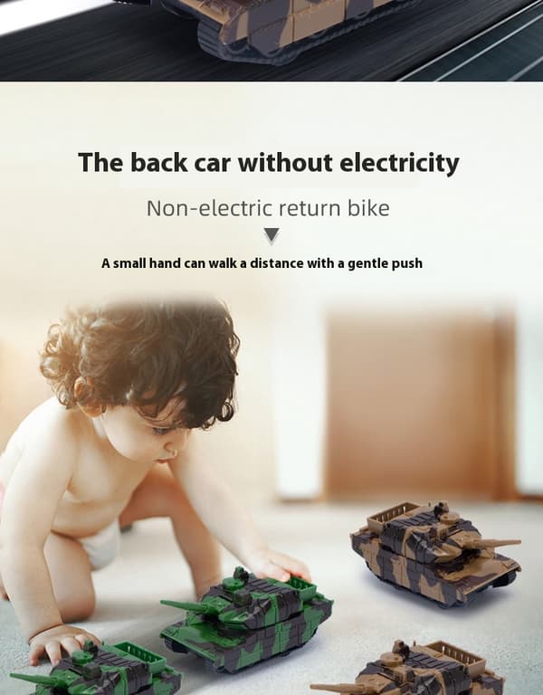 2025 Nya i lager tecknade barnleksaksbil mini pull-back tank bilmodell utan batteri falltålig små leksaker för barn. Randomly select one