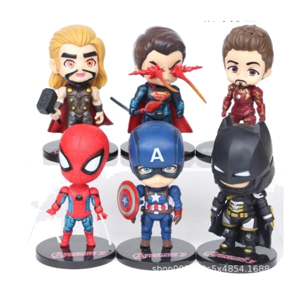 6 Pack Marvel  Avengers Heroes Figurer