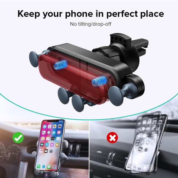 Gravity Biltelefonholder Luftventilmontering Universal Mobilstativ til iPhone 13 12 Xiaomi GPS Red Style A