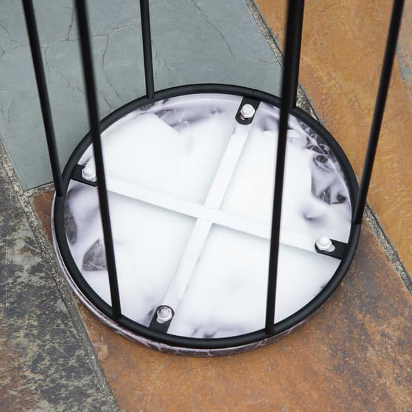 Set med 3 metallblomställ med marmorlook, stapelbara, svarta och grå