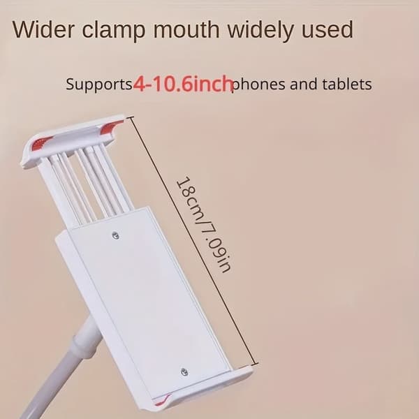 Matkapuhelinteline Laiska yöpöydän tabletin pidike Työpöydän ulokekannatin white