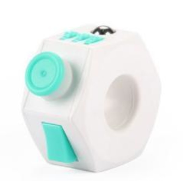 Fidget Rings Toys Pop it Cube Vit+ Svart