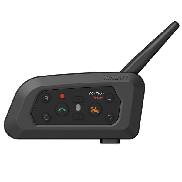 XINOWY V6 Plus Motorcykelhjelm Bluetooth Headset Intercom 1200M Interphone Communicator Vandtæt 6 Riders Single Pack