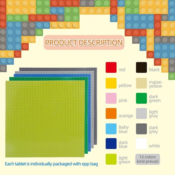 50x50 klassisk bundplade til byggeklodser - DIY Plastplade til byggelegetøj E