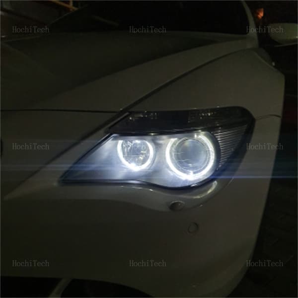 20 W:n virheettömät valkoiset LED-enkelinsilmärengasmerkkivalot BMW E87 E39 M5 E60 E61 E63 E64 M6 E65 E66 E83 X3 E53 X5:lle 1 Pair