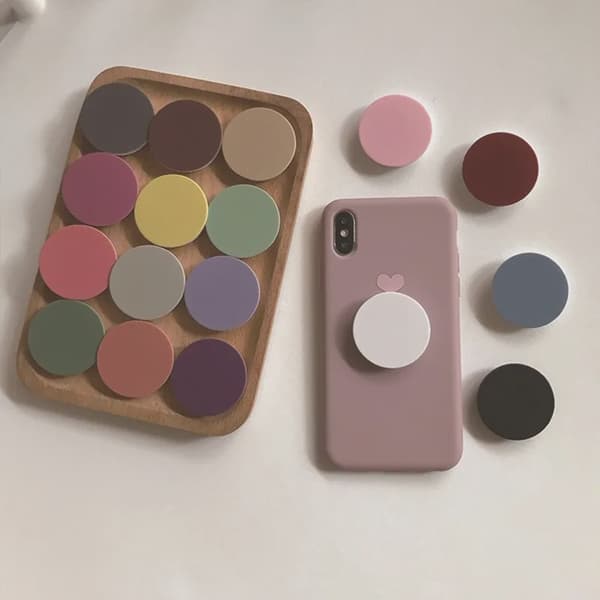 Rund Fingergreb Tok Foldbar Telefonholder til iPhone Huawei Xiaomi Mobiltilbehør 06-pink