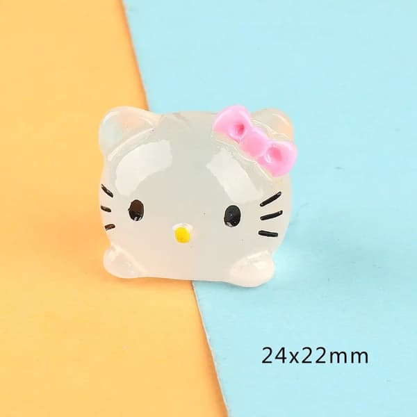 Kawaii Mini Resin 3D dyrefigurer - lysende flatback håndværkstilbehør til gør-det-selv-projekter diy miniature7 Size 1pc