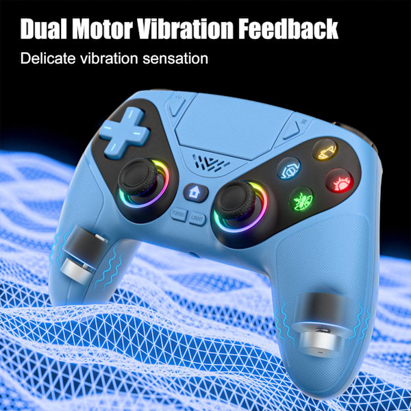 Trådløs controller til PS5/PS5 Pro/PS5 Slim/PC med Hall Joystick, dobbelt vibrations-gamepad, Turbo Dual Sense-programmering blue