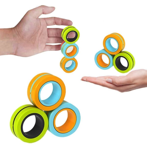 Magnetiske ringe / Fidget Legetøj - Magnetiske bolde - (3-pack)