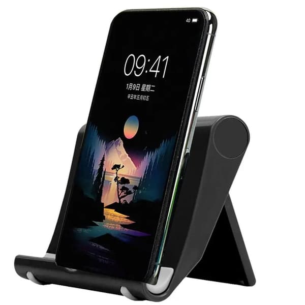 Sammenklappelig bordtelefonholder universal monteringsstativ til iPhone Xiaomi Huawei Samsung tablets black