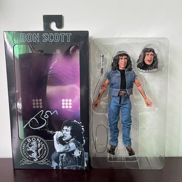 NECA Highway To Hell Angus Young Bon Scott Action Figur Modell Leksaker Collection Vän Födelsedagspresent 18cm A with box