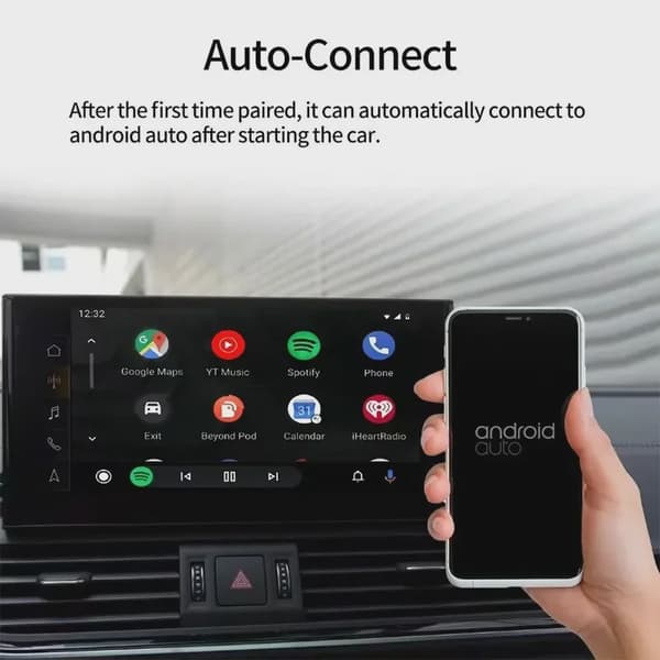 Carplay trådløs adapter Android Auto 2 i 1 Smart Dongle 5G WIFI til iPhone Android telefon til Volvo Benz MG Kia Chery VW black