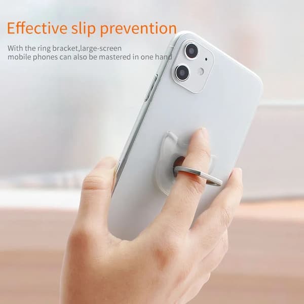Universell magnetisk telefonhållare ringstativ kompatibel med iPhone Samsung transparent Rabbit