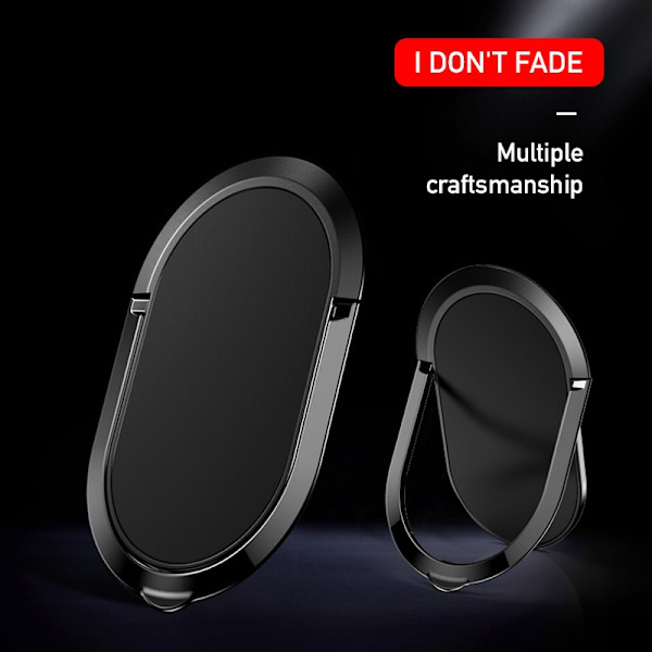 Universal Magnetisk Fingerring Telefonholder Stativ Bilmontering til iPhone Smartphone Black