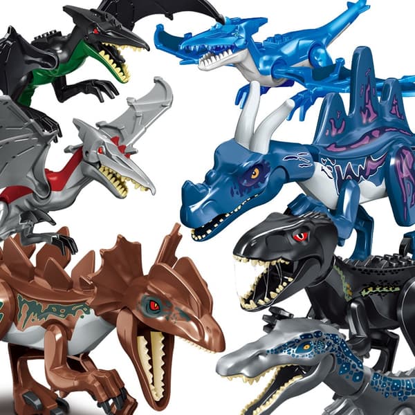 Jurassic Dinosaur Building Blocks -sarja: T-Rex, Raptor, Triceratops & Indominus Rex -figuurit Dinosaur 54