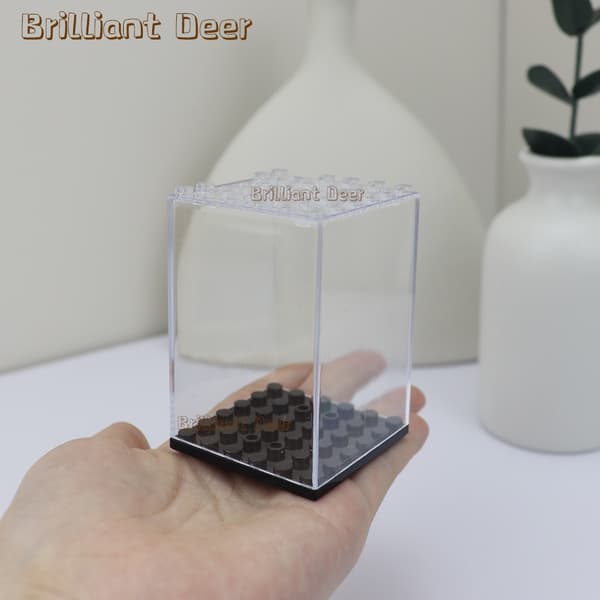 Stapelbar akryl displaylåda för byggstenar figurer stativ MOC bilmodell samling showcase barnleksaker present mini box