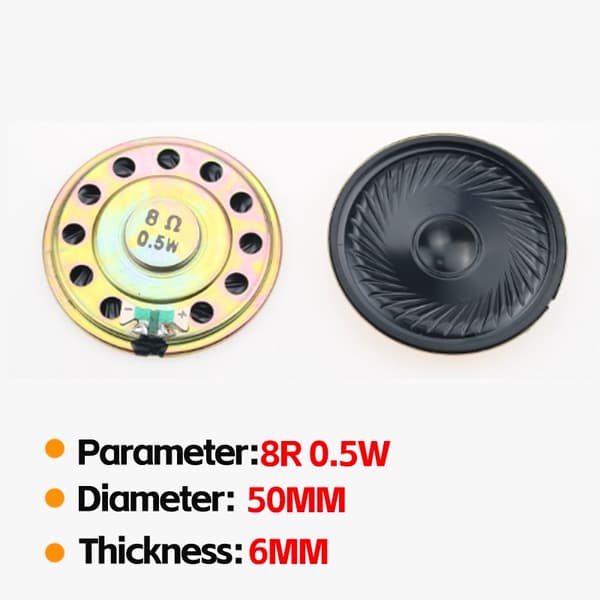 2 st 8R 0,5W högtalare i olika storlekar, 20 mm–66 mm diameter, för utbyte av ljudutrustning NO.9