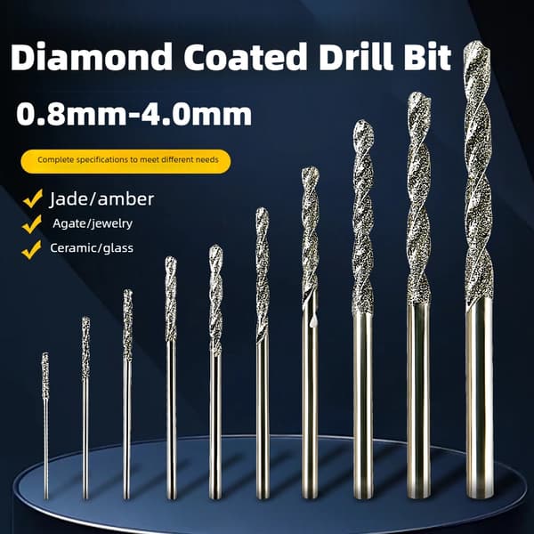 5/10-delt diamantbelagt bor 0,8 mm-4,0 mm mikro HSS spiralbor til fliser, sten, marmor 5 pcs  1.8 mm
