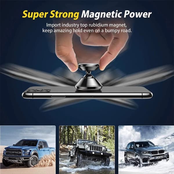 Universel magnetisk bilholder til iPhone Samsung mobil GPS-stativ Yellow