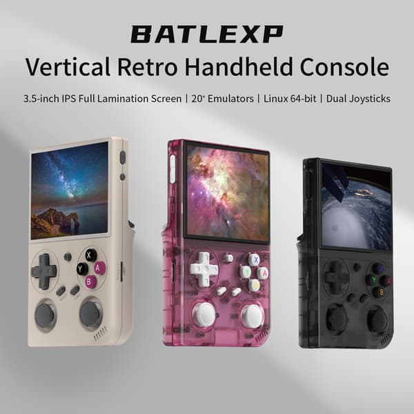 BATLEXP G350 Retro Handheld Game Console Linux 64-bitars system 3,5" IPS-skärm RK3326 Portable Gray