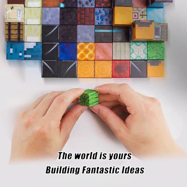 Magnetiske byggeklodser til børn 3+ | STEM sanselegetøj | DIY magnet kube gave Randomly 10