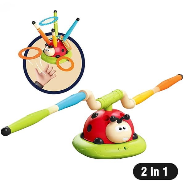 Ladybug 5-i-1-sportset: baseboll, hopprep, hoppleksak för utomhusspel för barn Rope Skipping Yellow