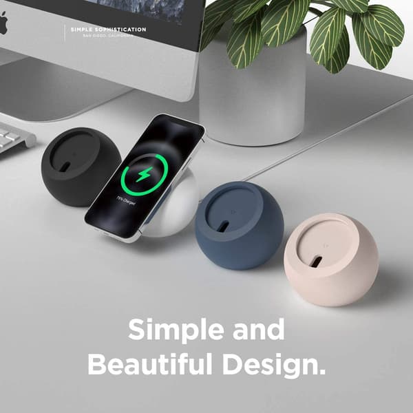 Magnetisk silikone bordkugleholder til Apple MagSafe iPhone 16 15 14 trådløs opladerdock Blue