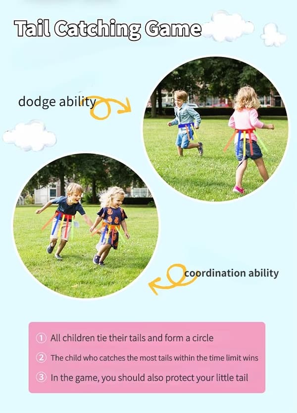 Utomhus svansfångande leksak för barn - Teamwork Träningsutrustning för dagis kul Children-Blue