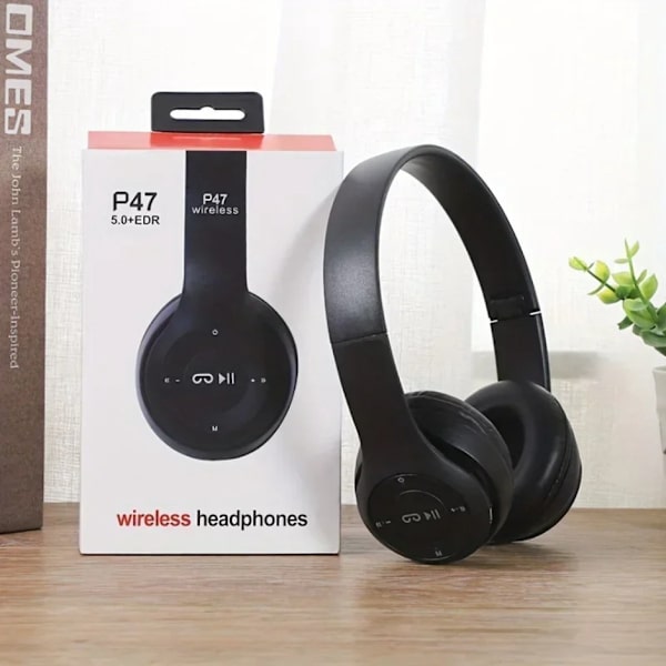 Multifunktionelt bærbart, foldbart, hovedmonteret, trådløst Bluetooth 5.0-headset til Bluetooth-forbindelse med TF-kort og kabelforbindelse WHITE