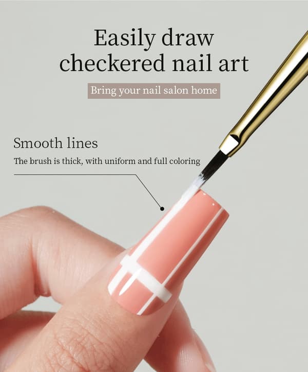 RSNAIL Neglekunstpensel Checker til tegning og maling 2pcs Checker Brush