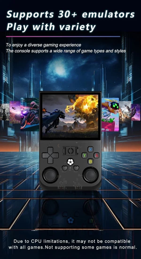 R36PRO Retro handhållen videospelskonsol Linux System 3,5 tums IPS-skärm R36s Pro Portable Pocket Grey 128G