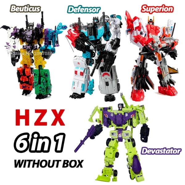 HZX Defensor Bruticus Superion Devastator 5-in-1 6-in-1 Transformation Robot -toimintahahmot 5IN1 Bruticus 12"