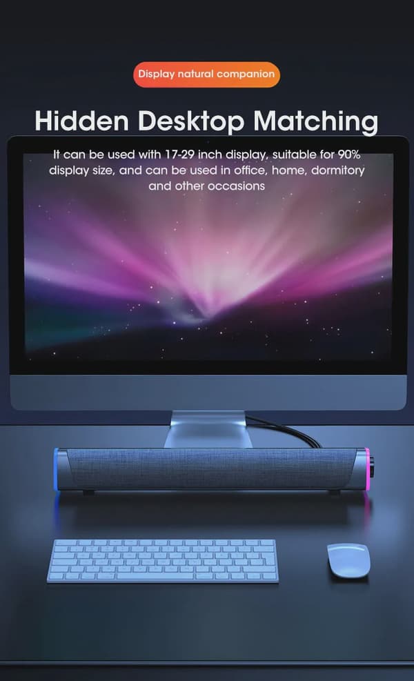 4D Computerhøjttaler Bar Stereolyd Subwoofer Bluetooth Højttaler Til Macbook Laptop Notebook PC Musikafspiller Kablet Højttaler Bluetooth Black