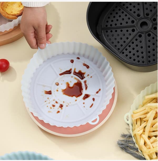 Airfryer Silikoneform Airfryermåtte Silikoneindsats 18CM Pink